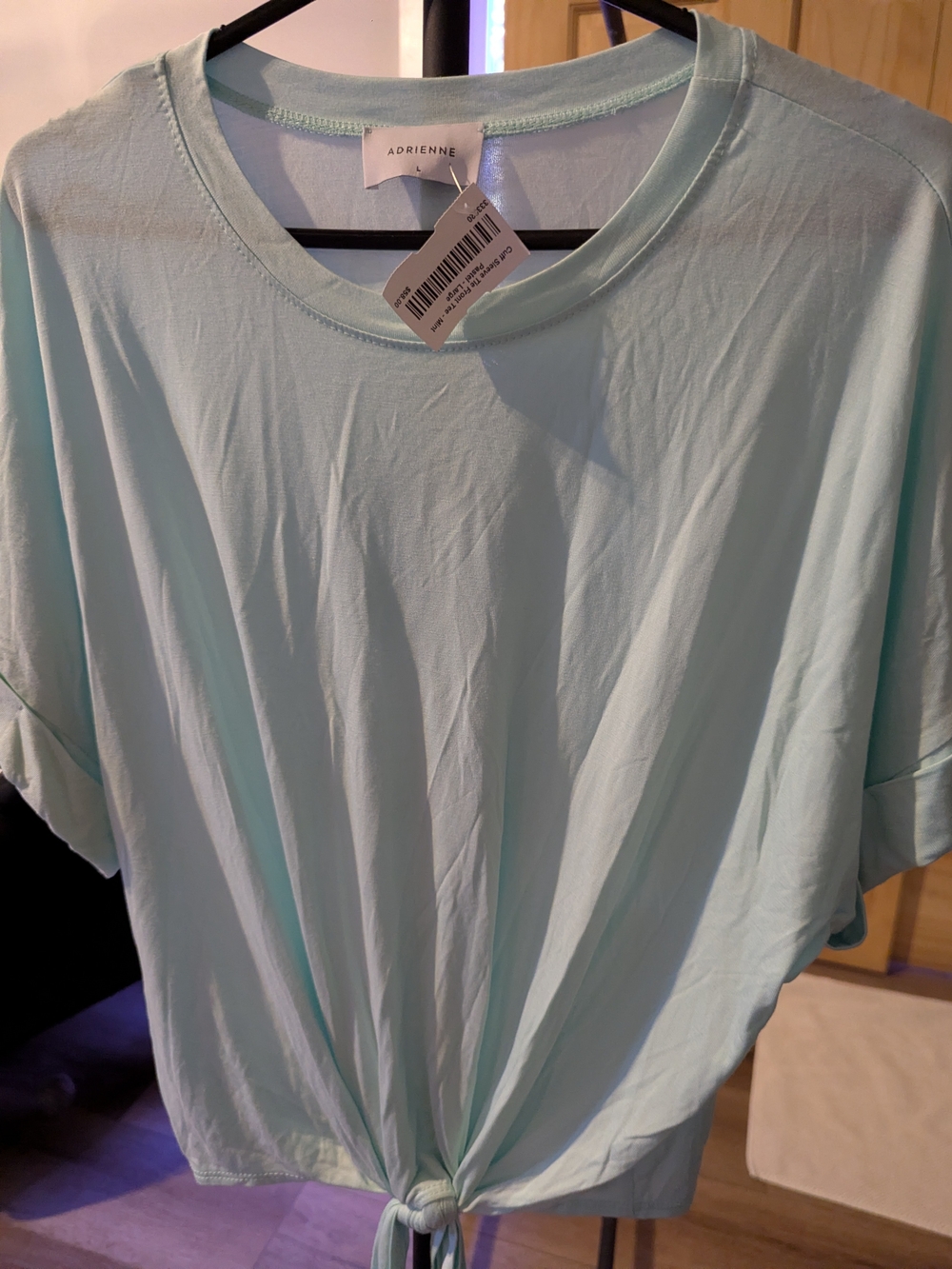 2- Adrienne Light Mint Tie-Front Women's Top